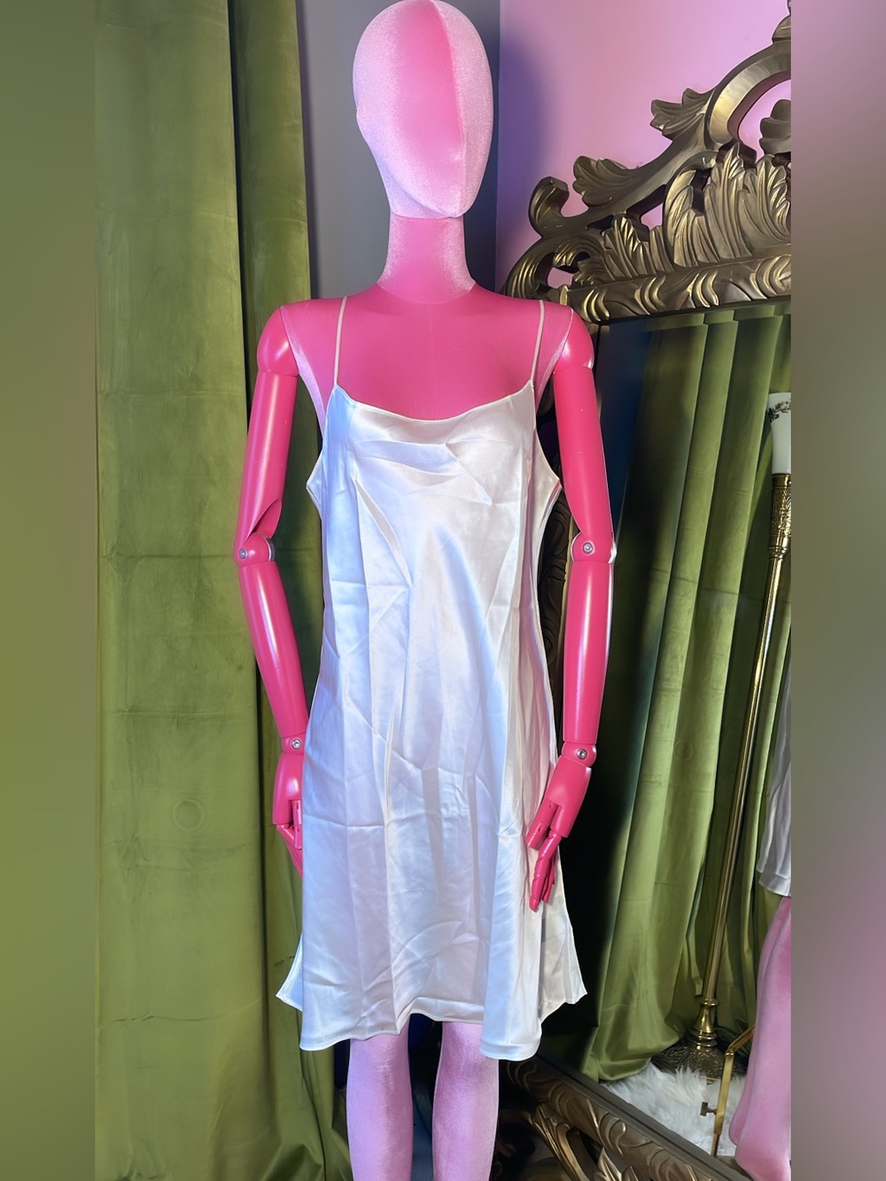 Calvin Klein Ivory Satin Slip Dress